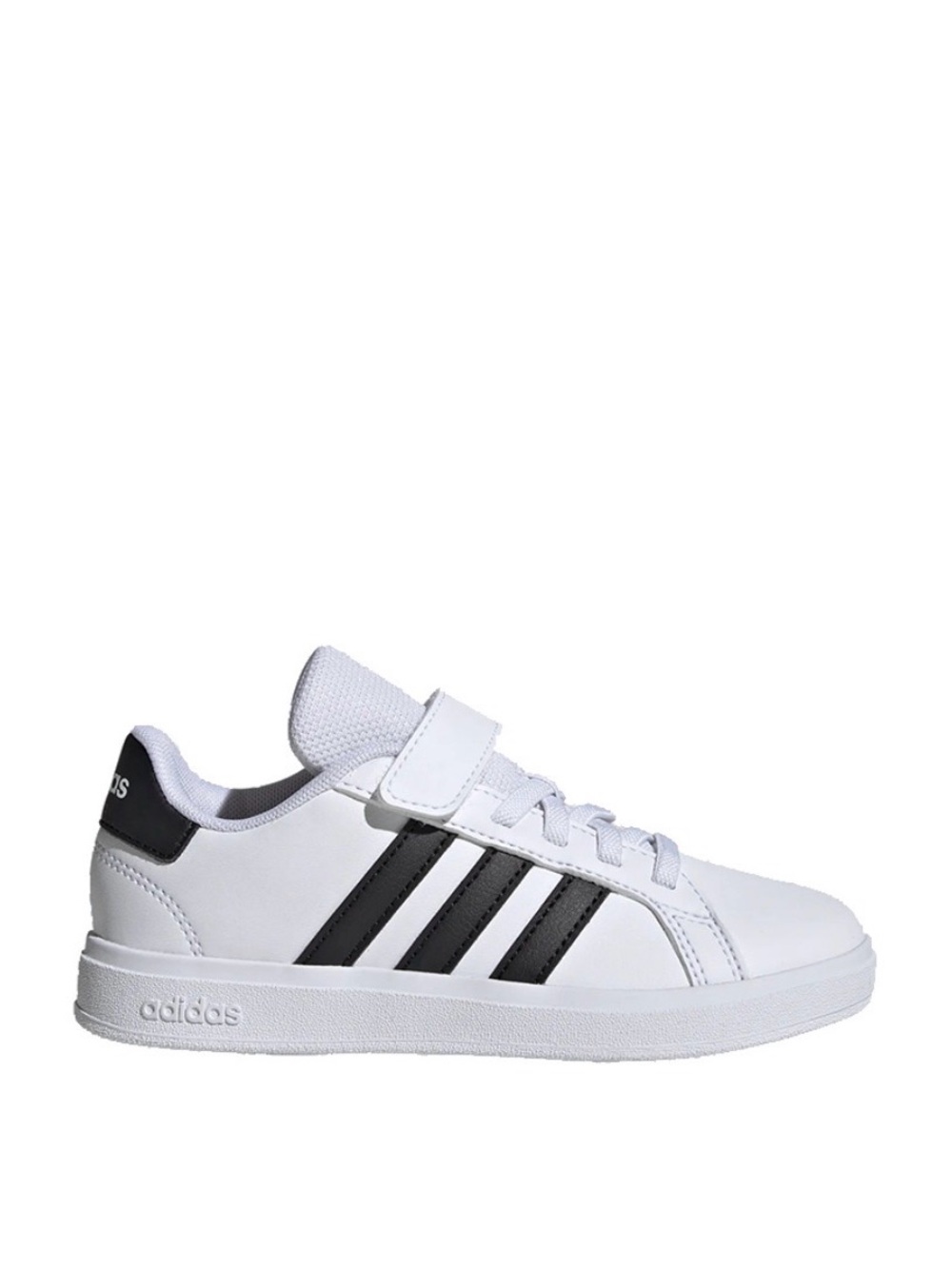 adidas White and Black Kids' Grand Court Sneaker